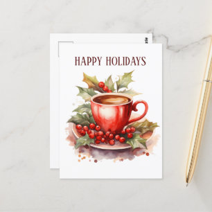 Weihnachtskaffee hinzufügen Text Postkarte
