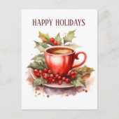 Weihnachtskaffee hinzufügen Text Postkarte (Vorderseite)