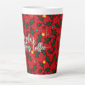 Weihnachtskaffee-Holly-Muster mit Namen Milchtasse (Vorderseite)