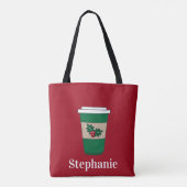 Weihnachtskaffee Holly Personalisiert Tasche (Rückseite)