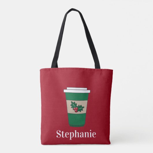 Weihnachtskaffee Holly Personalisiert Tasche (Rückseite)