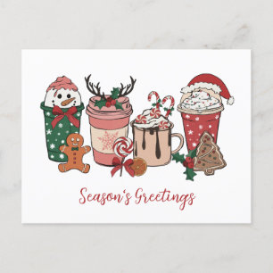 Weihnachtskaffee-Kekse-Feiertags-Postkarte Feiertagspostkarte