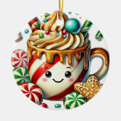 Weihnachtskaffee Keramik Ornament (Vorne)