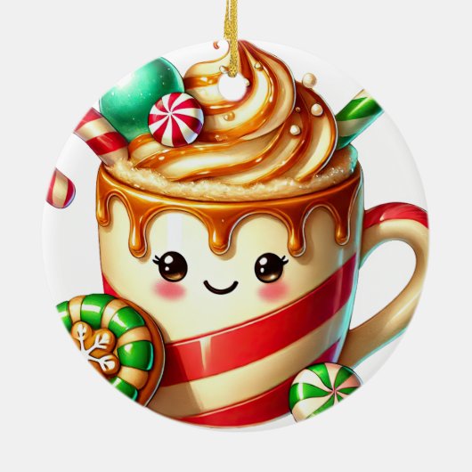 Weihnachtskaffee Keramik Ornament (Hinten)