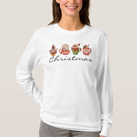 Weihnachtskaffee Langschläfer T - Shirt (Vorderseite)