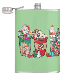 Weihnachtskaffee Latte Cosy Winter Weihnachtsmante Flachmann