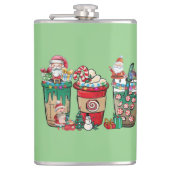 Weihnachtskaffee Latte Cosy Winter Weihnachtsmante Flachmann (Vorderseite)