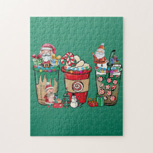 Weihnachtskaffee Latte Cosy Winter Weihnachtsmante Puzzle