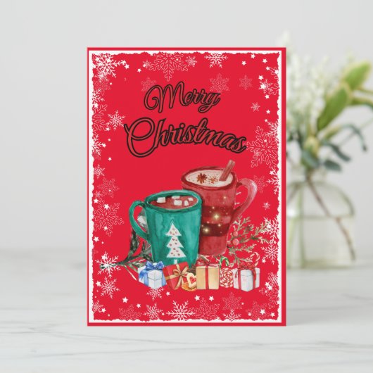 Weihnachtskaffee Lover Geschenk Einladung (Stehend Vorderseite)