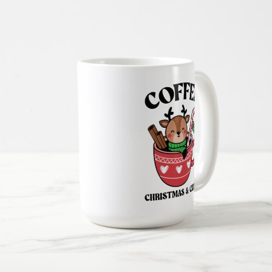 Weihnachtskaffee mit festlichen Dekorationen Kaffeetasse (VorderseiteRechts)