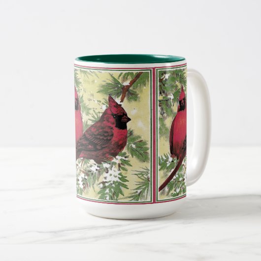 Weihnachtskaffee oder Kardinal Zweifarbige Tasse (VorderseiteRechts)