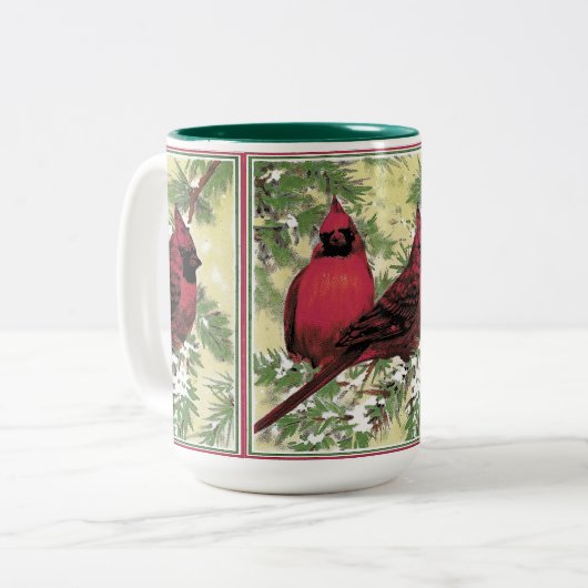 Weihnachtskaffee oder Kardinal Zweifarbige Tasse (Vorderseite Links)