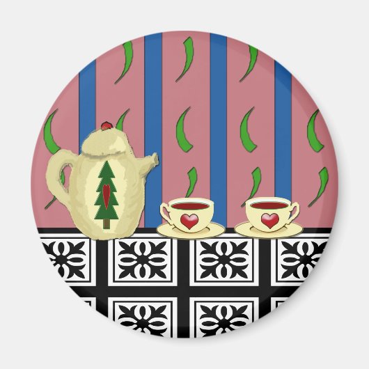 Weihnachtskaffee oder Tee Magnet (Vorne)