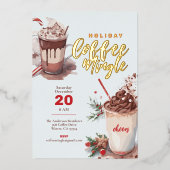Weihnachtskaffee Party Folieneinladung (Vorderseite)