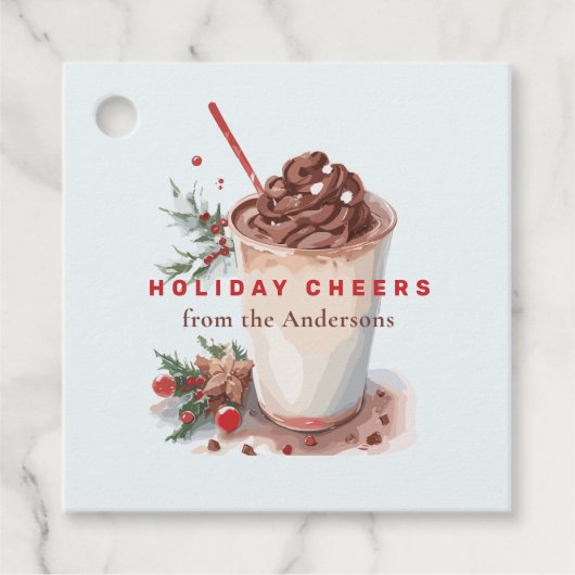 Weihnachtskaffee Party Geschenkanhänger (Vorderseite)