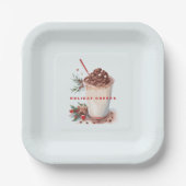 Weihnachtskaffee Party Pappteller (Vorderseite)