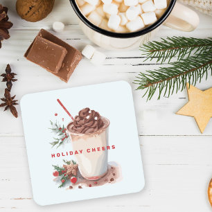 Weihnachtskaffee Party Rechteckiger Pappuntersetzer