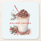 Weihnachtskaffee Party Rechteckiger Pappuntersetzer (Vorderseite)