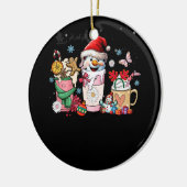 Weihnachtskaffee Pink Weihnachtsspeck Latte Cosy S Keramik Ornament (Links)
