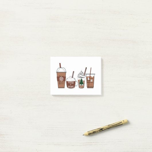 Weihnachtskaffee Post-it Klebezettel (Auf Schreibtisch)