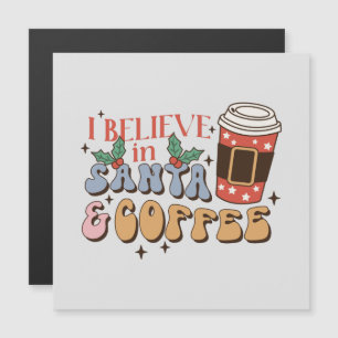 Weihnachtskaffee Santa und Kaffee Magnetkarte