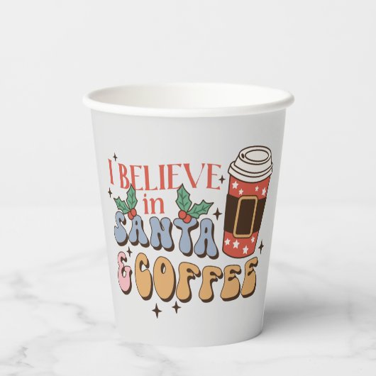 Weihnachtskaffee | Santa und Kaffee Pappbecher (Rückseite)