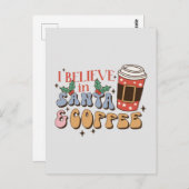 Weihnachtskaffee | Santa und Kaffee Postkarte (Vorne/Hinten)