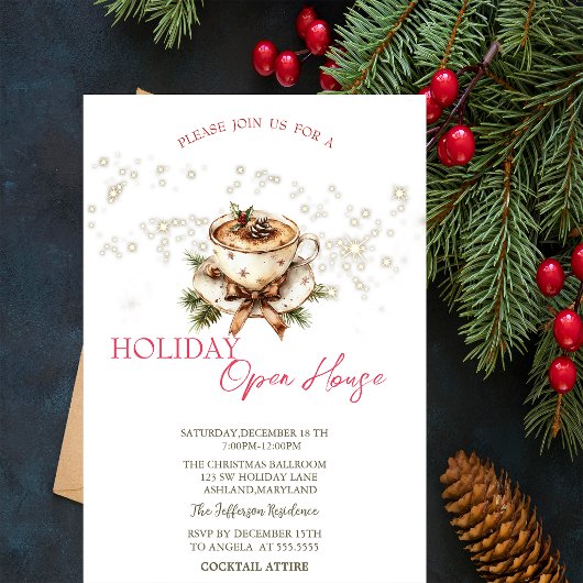 Weihnachtskaffee Sterne Open House Einladung