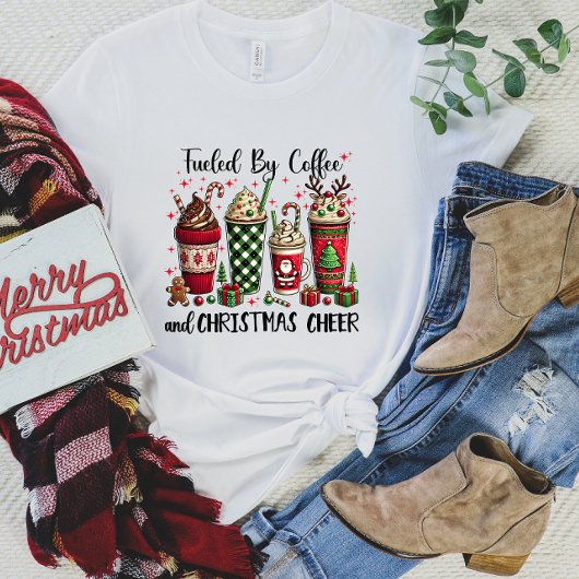Weihnachtskaffee - T - Shirt mit Kaffee gespeist