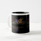 Weihnachtskaffee-Tasse des Feuermanns Zweifarbige Tasse (Vorderseite Links)