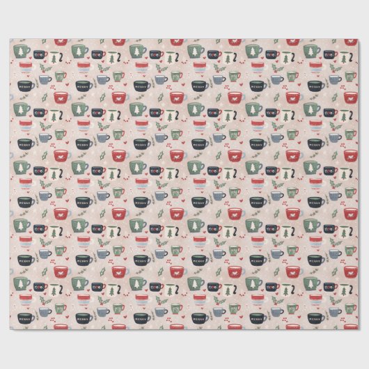Weihnachtskaffee-Tasse Geschenkpapier (Flach)