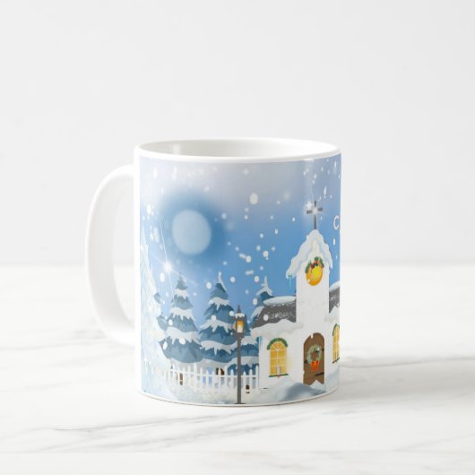 Weihnachtskaffee-Tasse mit der kleinen Weißen Schn Kaffeetasse (Vorderseite Links)