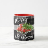 Weihnachtskaffee Tasse Red XMAS Truck Kariert (Zentrum)