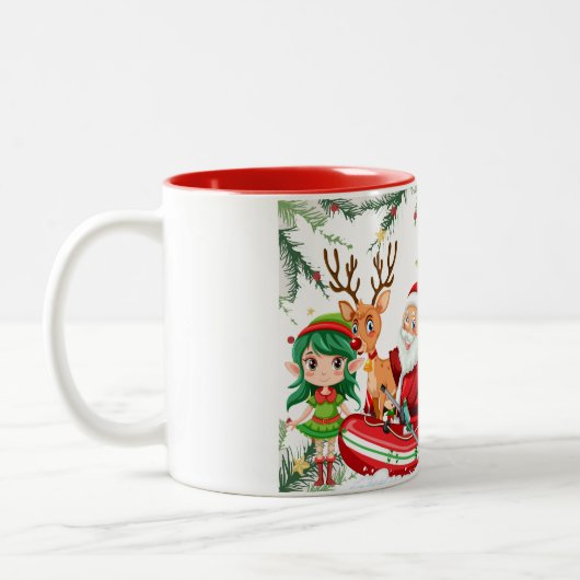 Weihnachtskaffee-Tasse Zweifarbige Tasse (Links)