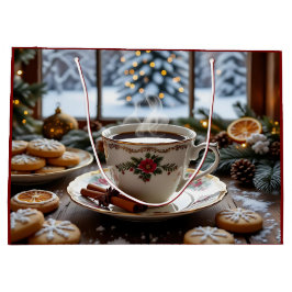 Weihnachtskaffee und Cookies Winterfensterwelt Große Geschenktüte