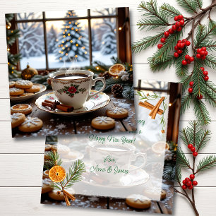 Weihnachtskaffee und Cookies Winterfensterwelt Karte