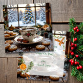 Weihnachtskaffee und Cookies Winterfensterwelt Karte