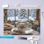 Weihnachtskaffee und Cookies Winterfensterwelt Seidenpapier (Handwerk)