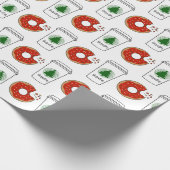 Weihnachtskaffee und Donuts Weihnachten Geschenkpapier (Ecke)