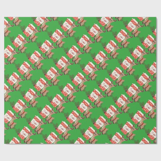Weihnachtskaffee und Ren-Packpapier Geschenkpapier (Flach)