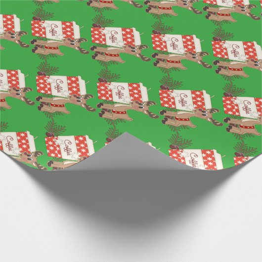 Weihnachtskaffee und Ren-Packpapier Geschenkpapier (Ecke)