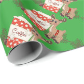 Weihnachtskaffee und Ren-Packpapier Geschenkpapier (Rolleneckpunkt)