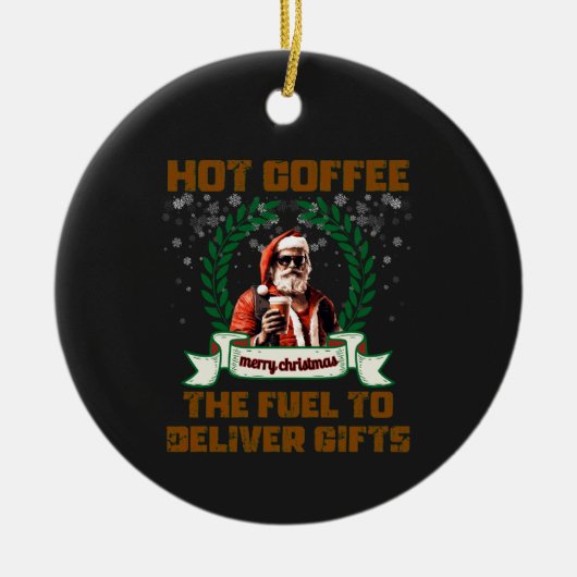 Weihnachtskaffee Weihnachten Ro Keramik Ornament (Vorne)