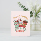 Weihnachtskaffee - Zitate Postcard Feiertagspostkarte (Stehend Vorderseite)