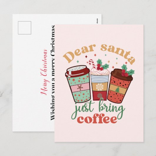 Weihnachtskaffee - Zitate Postcard Feiertagspostkarte (Vorne/Hinten)