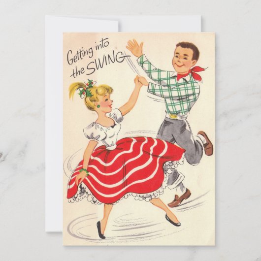 Weihnachtskaffee zum Swing Feiertagskarte (Vorderseite)