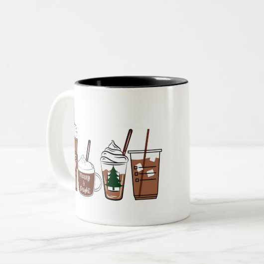 Weihnachtskaffee Zweifarbige Tasse (Vorderseite Links)