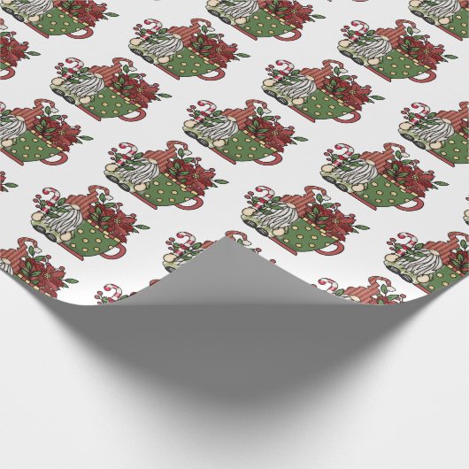 Weihnachtskaffee-Zwerge Geschenkpapier (Ecke)
