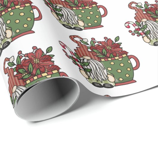 Weihnachtskaffee-Zwerge Geschenkpapier (Rolleneckpunkt)