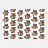 Weihnachtskaffee-Zwerge Geschenkpapier Set (Vorderseite)
